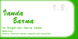 vanda barna business card